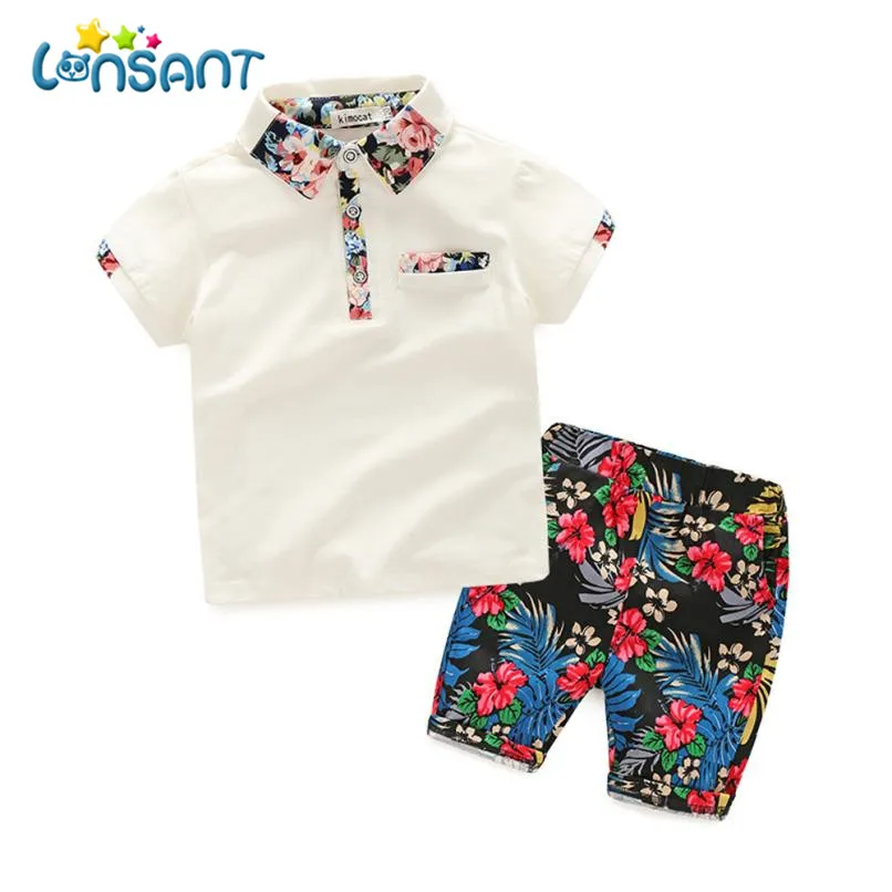 

LONSANT Boys Clothes Set Short Sleeve T-shirts Tops Short Pants Fashion Conjunto Menino Roupas Infantis Menino Dropshipping