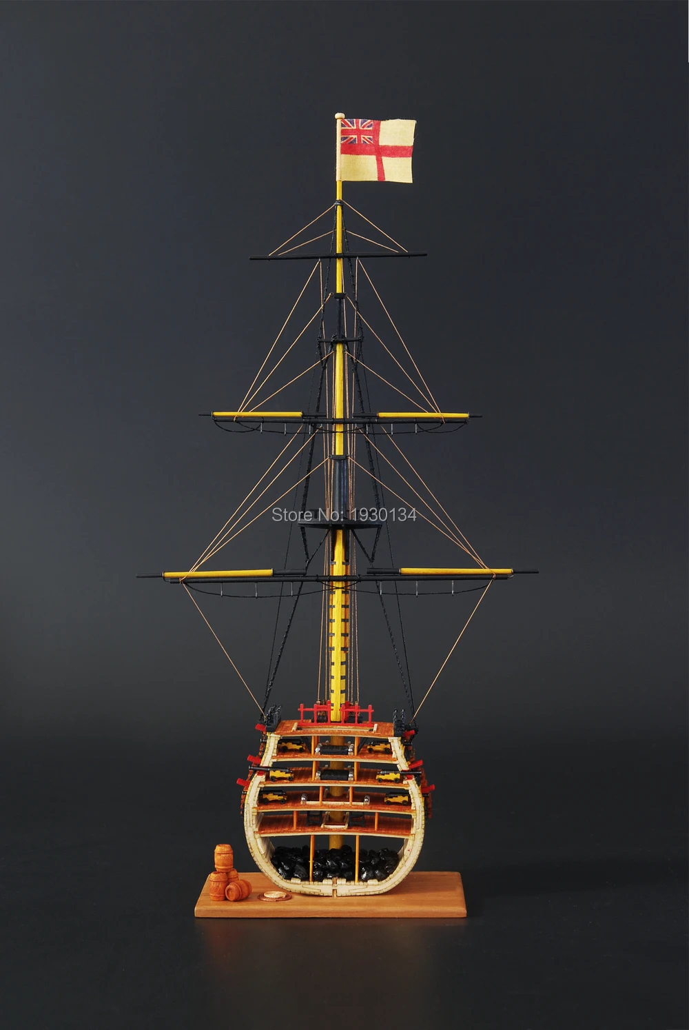 Любовная модель,, масштаб 1/200 HMS, деревянный парусник, латунные пушки, деревянная основа и декоративные наборы
