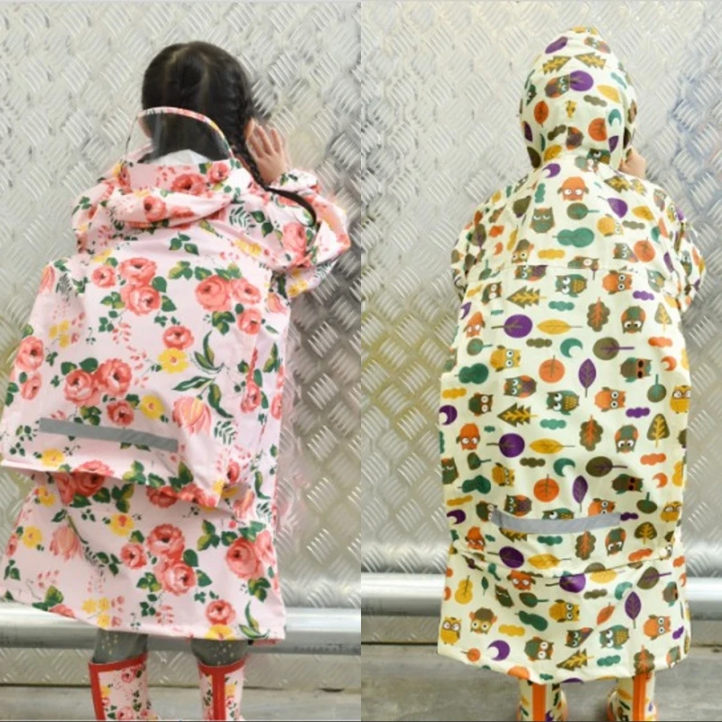 Лидер продаж; детская верхняя одежда и пальто; Детский водонепроницаемый плащ; дождевик с цветочным принтом; унисекс; Детские плащи с рисунком Совы; Модный Тренч