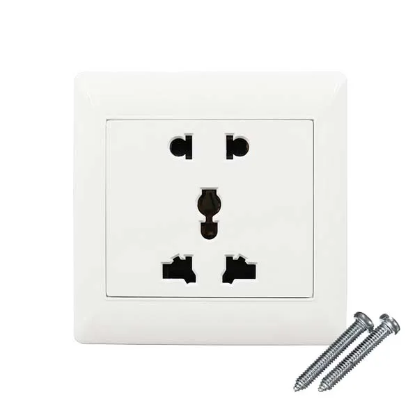 10 قطعة العالمي 10A 5Pin الطاقة جدار مَقْبِس مخرج لوحة لوحة المملكة المتحدة/الولايات المتحدة/الاتحاد الأوروبي/الاتحاد الافريقي/التوصيل