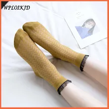 [WPLOIKJD] корейский стиль, женские новые высококачественные тонкие прозрачные милые женские носки до щиколотки ультратонкие кружевные женские подарки для девушек