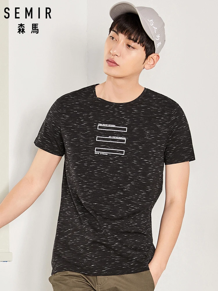 

SEMIR printed hot t shirt clothes short-sleeve casual slime o neck T-shirt men top tees
