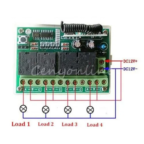 DC 12V 4CH 4way Беспроводной RF 315MHz пульт дистанционного управления реле 2 трансивера+ приемник