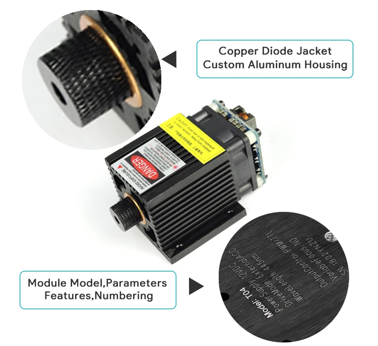 GK T04 фокус 445nm 5500 МВт лазерный модуль, нержавеющая сталь маркировки DIY резки с ЧПУ гравировка гравер машина ttl/ШИМ Управление