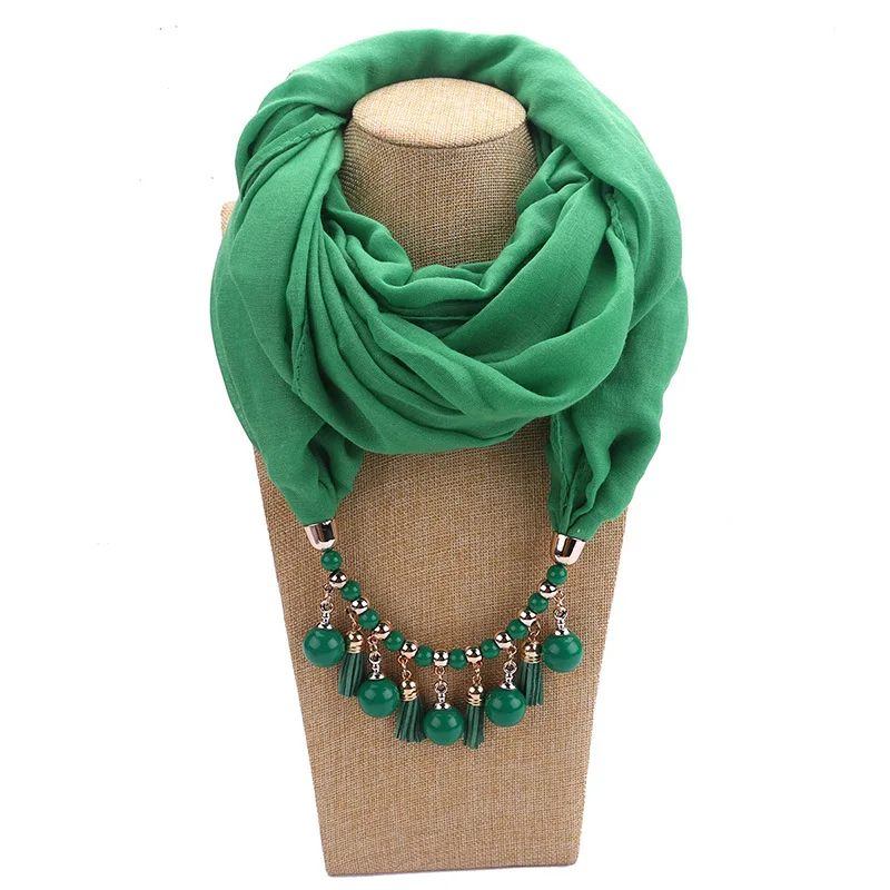 LaMaxPa новые модные женские однотонные ювелирные изделия шифоновый шарф с подвеской жемчужные шали и палантины мягкие женские аксессуары 65 цветов - Цвет: 22