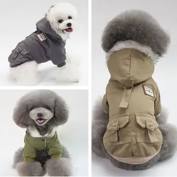 

Winter Warm Dog Coat Jumpsuit Thicken Pet Clothing Pet Dog Clothes Teddy Dogs Costume Puppy Hooded Clothes Jackets Drop Shipping