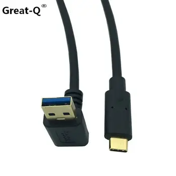 

Great-Q Gold Plated USB 3.0 Type-A Angle Male to USB3.1 Type-C Male USB Data Sync & Charge Cable Connector 25cm