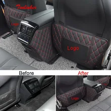 Tonlinker 3 PCS Car Seat back Anti-dirty pad Cover sticker for CITROEN DEESSE DS7 2018-19 Car Styling PU Leather Cover Stickers