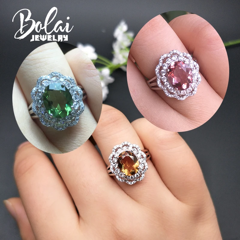 Bolaijewelry, изменение цвета, кольцо из зултанита, 925 пробы, серебряное, с драгоценным камнем, элегантный дизайн, хорошее ювелирное изделие для женщин, повседневная одежда