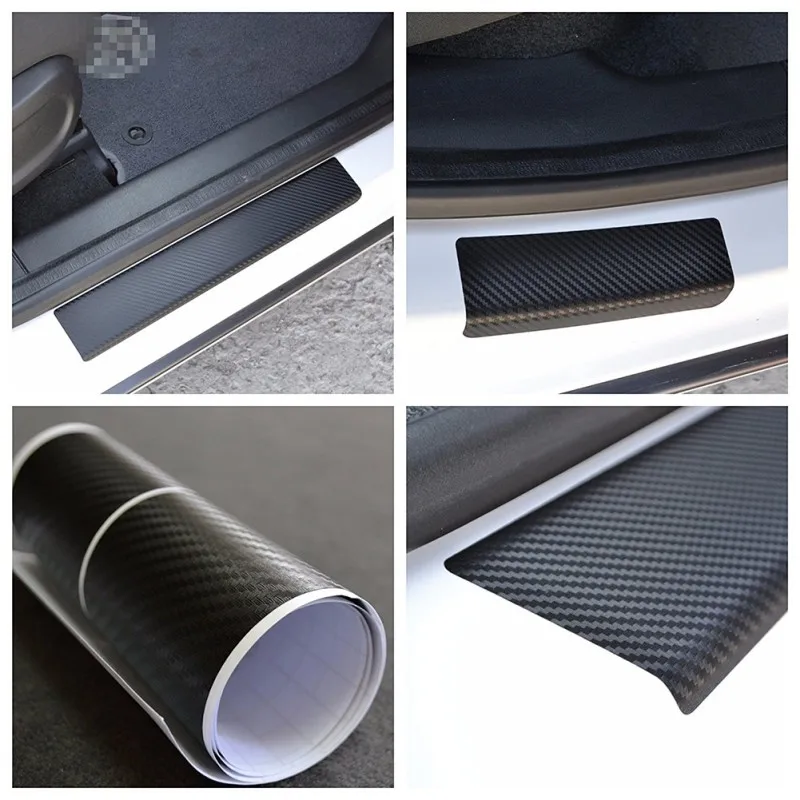 

Carbon Fiber Car Door Pedal Plate Sill Scuff Cover Sticker For Skoda Octavia A5 A7 Car Interior Mouldings Hot