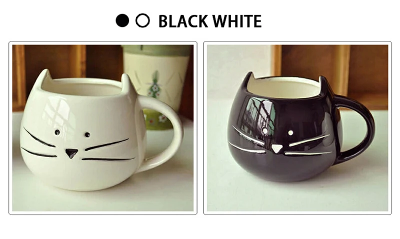 Симпатичные керамические кружку молока и кружки, новизна бокалах творческих кпп с ложкой, животное кружки стакан рождественский подарок для кофе чая