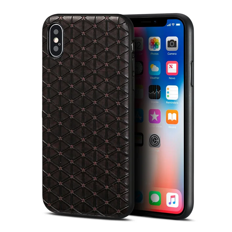 Чехол для телефона из натуральной кожи iPhone X чехол в деловом стиле с треугольной