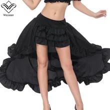 Wechery новые ретро юбки для женщин размера плюс с оборками Корсетная юбка черная Готическая стимпанк эластичная длинная юбка с вырезами