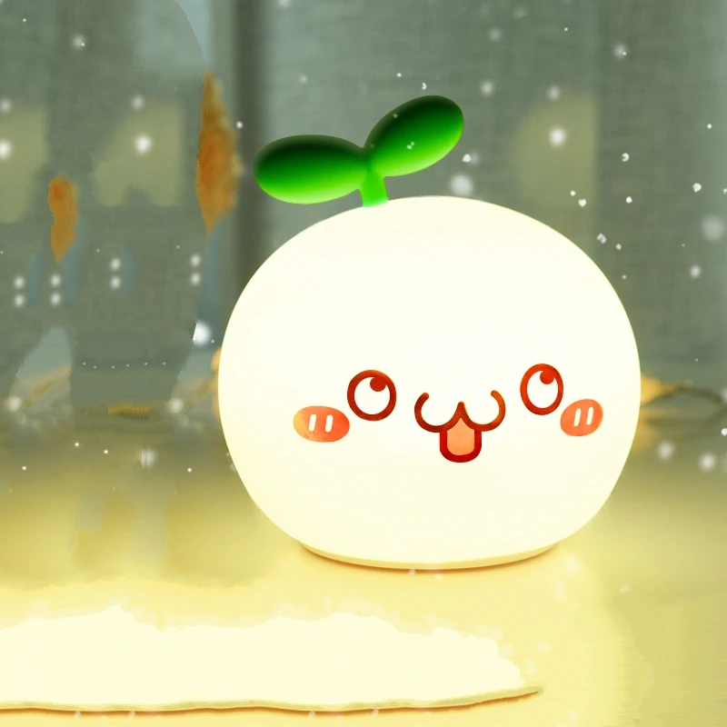 

Long Grass Yan Kids Night Lights Variable Light Charging Silicone Lamp for Children's Room Usb Led Bedside Lamp Christmas Gifts