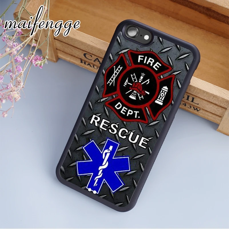 maifengge EMT Firefighter Fire Rescue Phone Cases For iPhone 5 6s 7 8