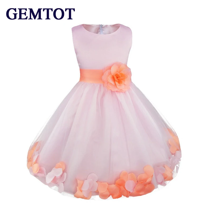 Платье GEMTOT с цветочными лепестками для девочек детское платье подружки невесты