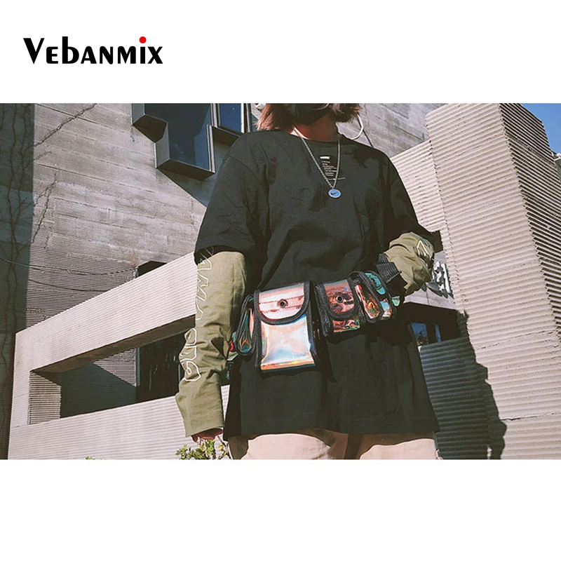 Голографическая поясная сумка унисекс прозрачная из ПВХ с лазерным лазером для