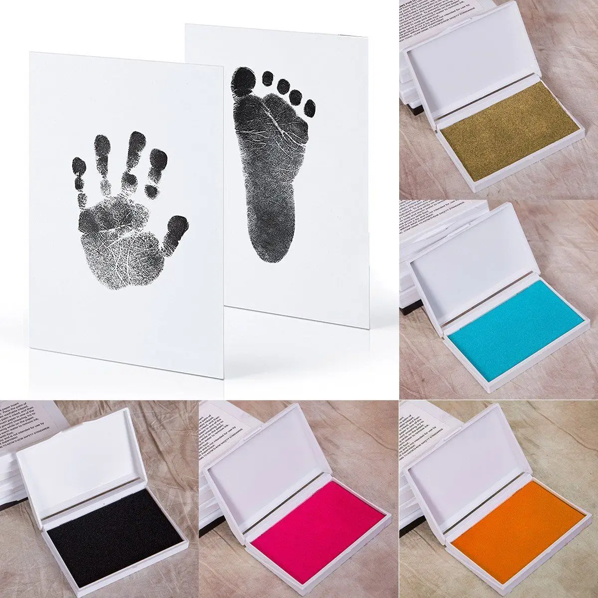 Baby Safe печати чернила площадку руки след производители след Handprint комплект Keepsake Maker воспоминания DIY