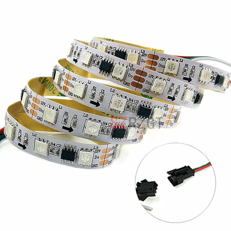 WS2811 5050 RGB Светодиодная лента 1 м/5 м 60 светодиодов/м индивидуальный адресуемый DC12V