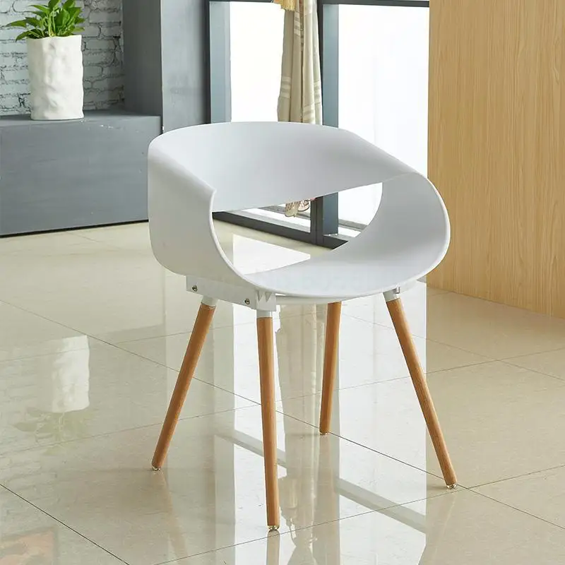 Nordic fashion modern plastic chair creative lounge chair designer chair solid wood negotiation chair back coffee chair - Цвет: ml1