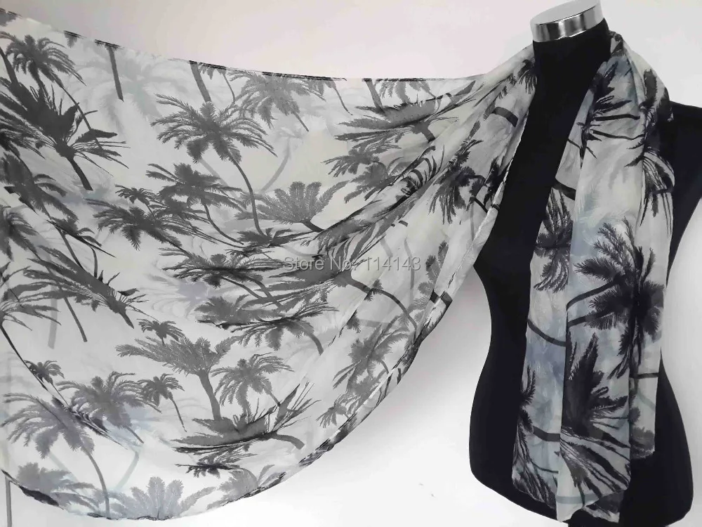 

15pcs/lot Oversize Coconut Palm Tree Print Scarf Shawl Beach Wrap Women's Accessories, Free Shipping