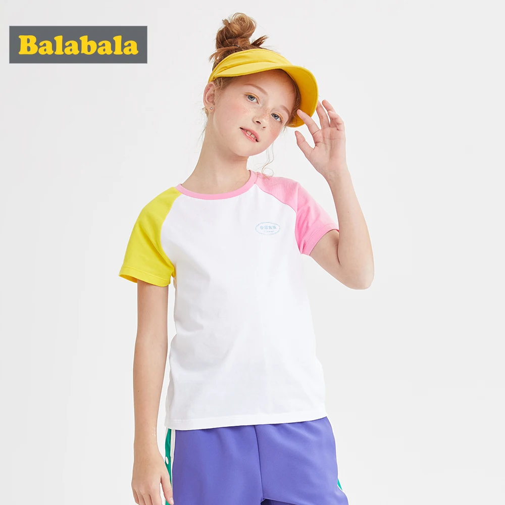 BalabalaChildren футболка с коротким рукавом для девочек Приталенная новая летняя