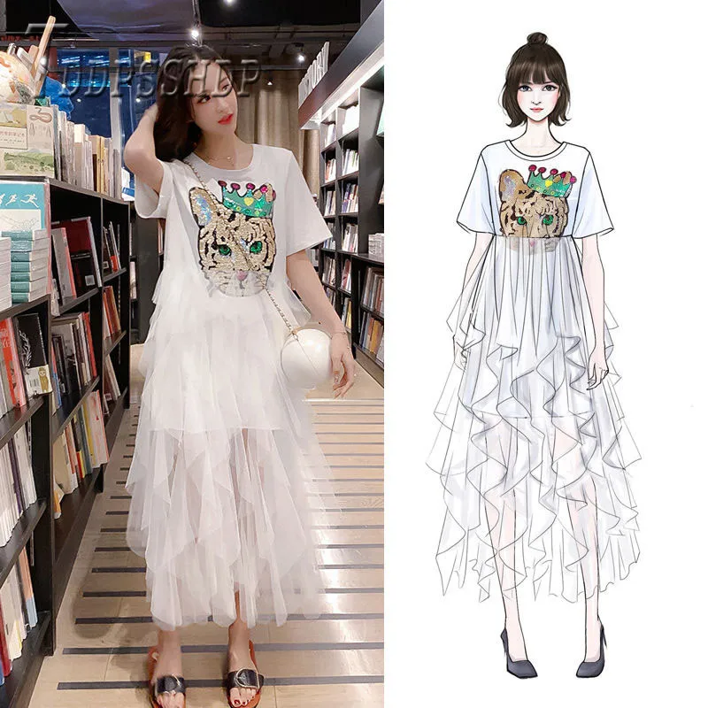 

2019 Korean Summer Short Sleeve Women Dress Fairy Fashion Female Dresses