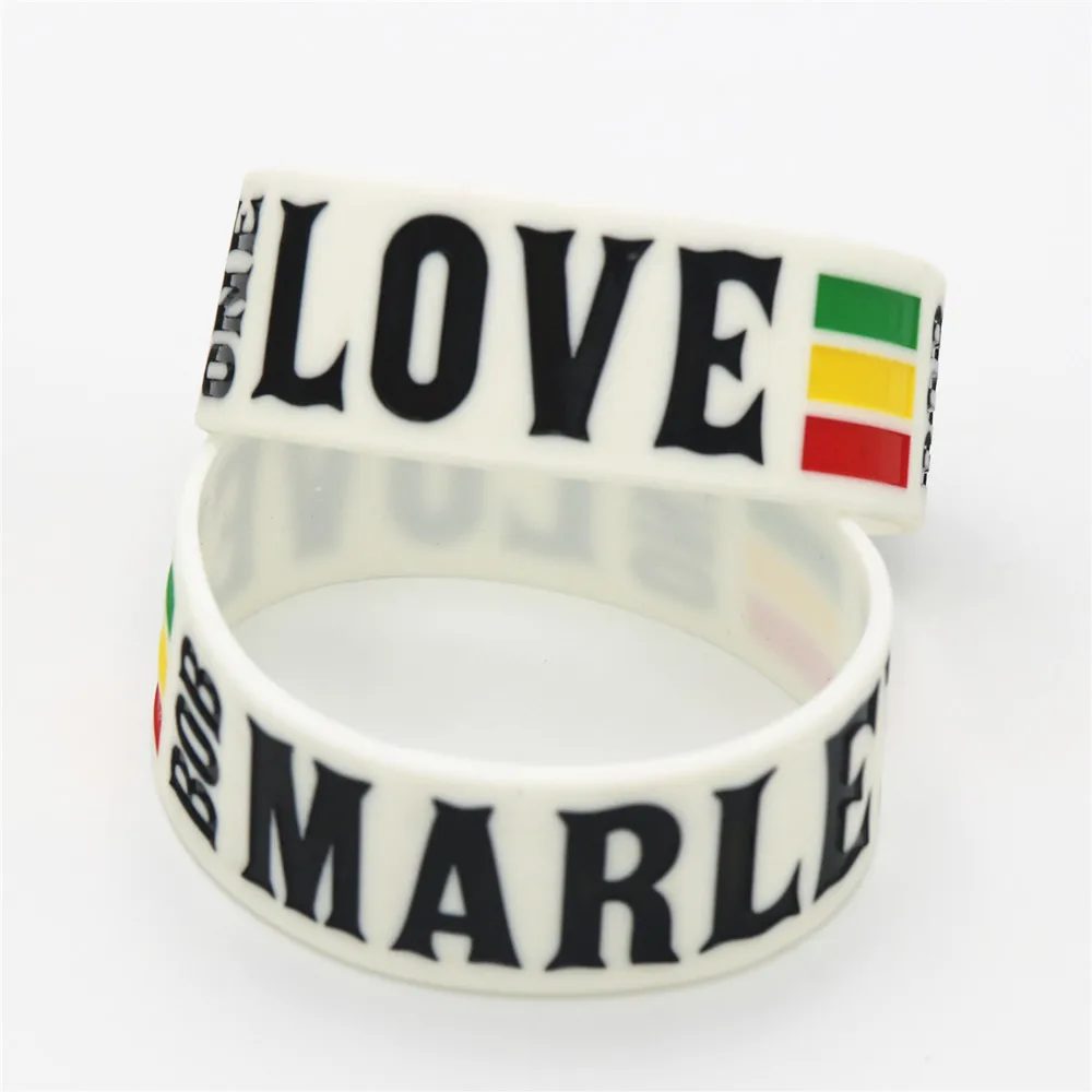 1 шт. &quotширокий силиконовый браслет One Love BOB Marley белый Rasta Jamaica браслеты Реджи и для