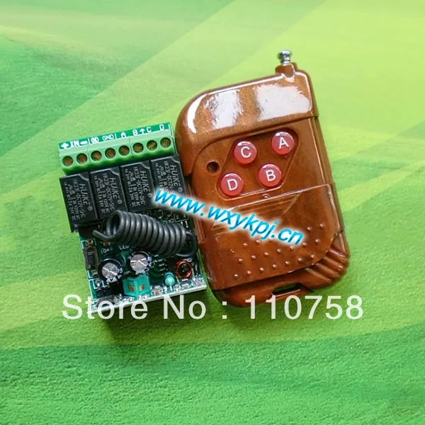 

DC12V 4CH Mini size Learning code rf remote control switch with dimmer 1 remote/1receiver system