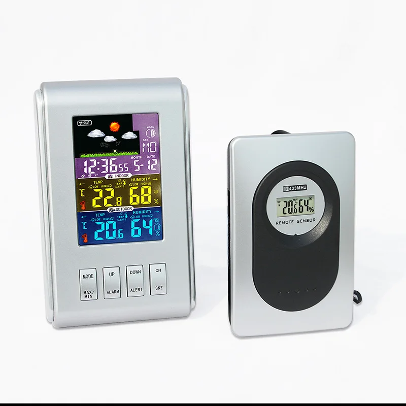 

Wireless Home Meteo Weather Station LCD Digital Thermometer Humidity Hygrometer Sensor Outdoor Indoor Forecast Sensor Clock