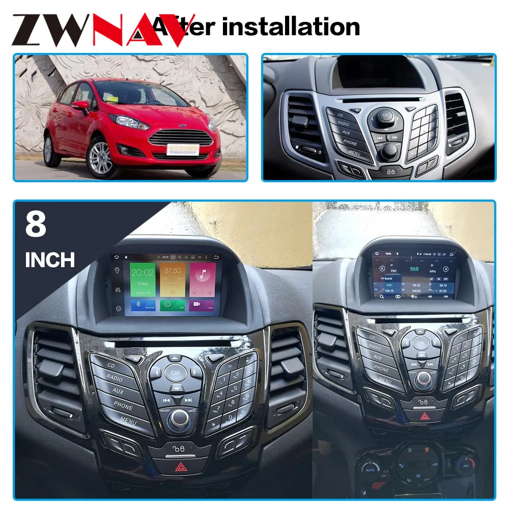 Zwnav Android 9,0 автомобильный dvd-плеер для Ford Fiesta 2013- радио Ibiza gps навигация с зеркальной связью RDS бесплатно 8G карта