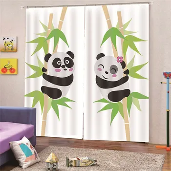 

3D Digital Print Panda Blackout Curtain Thermal Panel for Kitchen Window Living Room Bedroom Home Decor Draps 2 Pair AP24