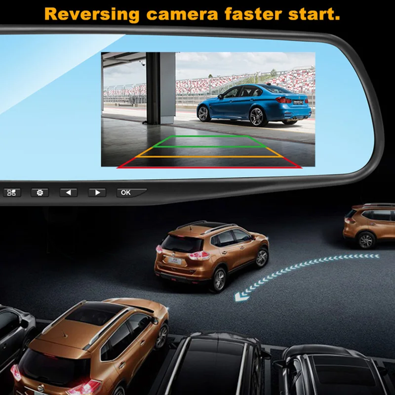  Car DVR Dual Lens Full HD 1080P Video Recorder Rearview Mirror With Rear View Automobile DVR Mirror Dash Cam Car Dvrs