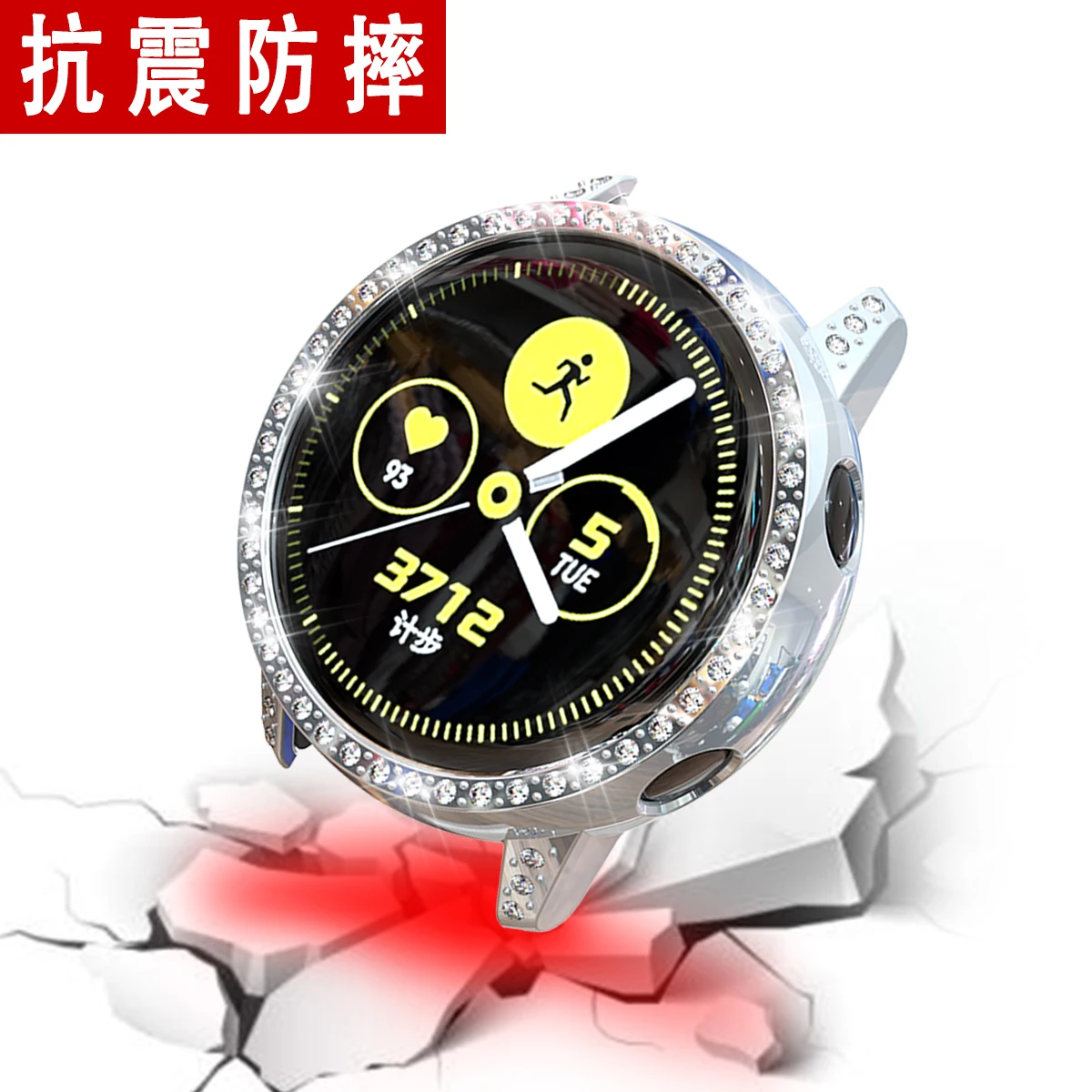 Чехол для samsung Galaxy Watch Active Bumper Shell Bling Diamond Frame Жесткий PC защитный чехол ремешок для часов аксессуары для ремешка