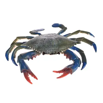 

Hot 17cm PVD Blue Crab Realistic Sea Animal Model Solid Figure Ocean Kids Toy Decoration Landscape Accessories Mini Ornament
