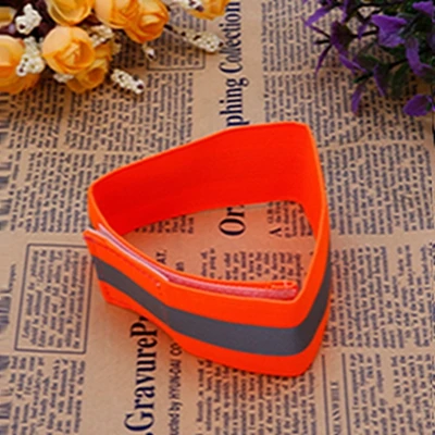 Женская Защитная отражательная полоса на руку ремень для спорта на открытом воздухе ночной бег езда на велосипеде безопасность и светоотражательное снаряжение для девочек подростков - Цвет: Оранжевый