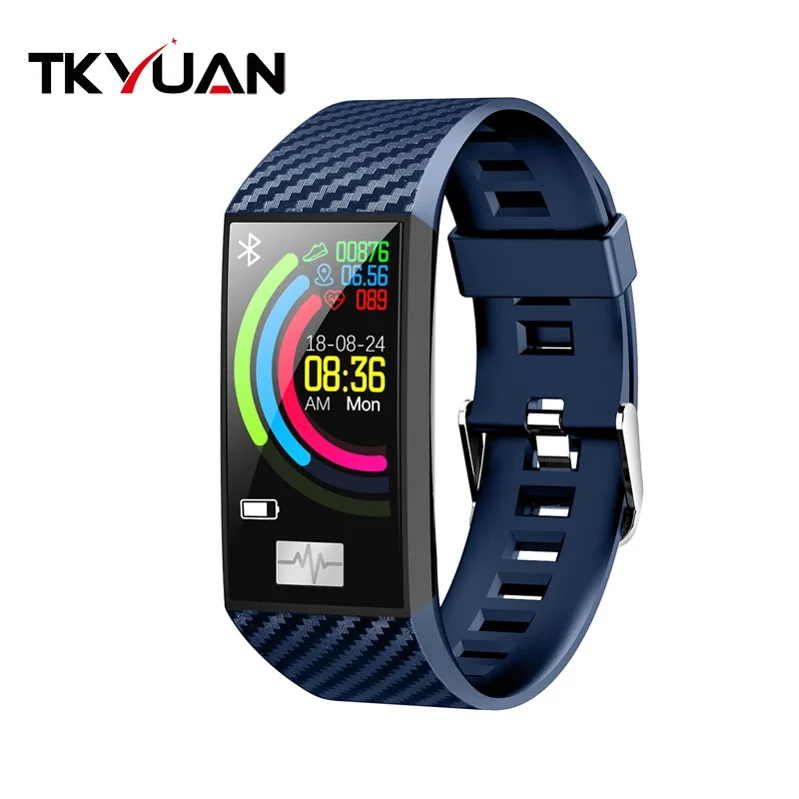 TKYUAN DT58 цветной экран Смарт-браслет PPG+ HRV датчик артериального давления погоды, мультиспортивный режим может плавать - Цвет: blue