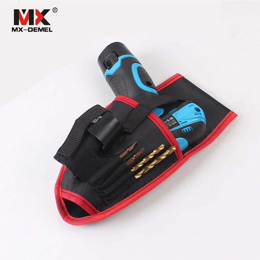 MX-DEMEL 12v Drill Waist Tool Bag Portable Cordless drill Holder Holst Tool Pouch Electrician Tools