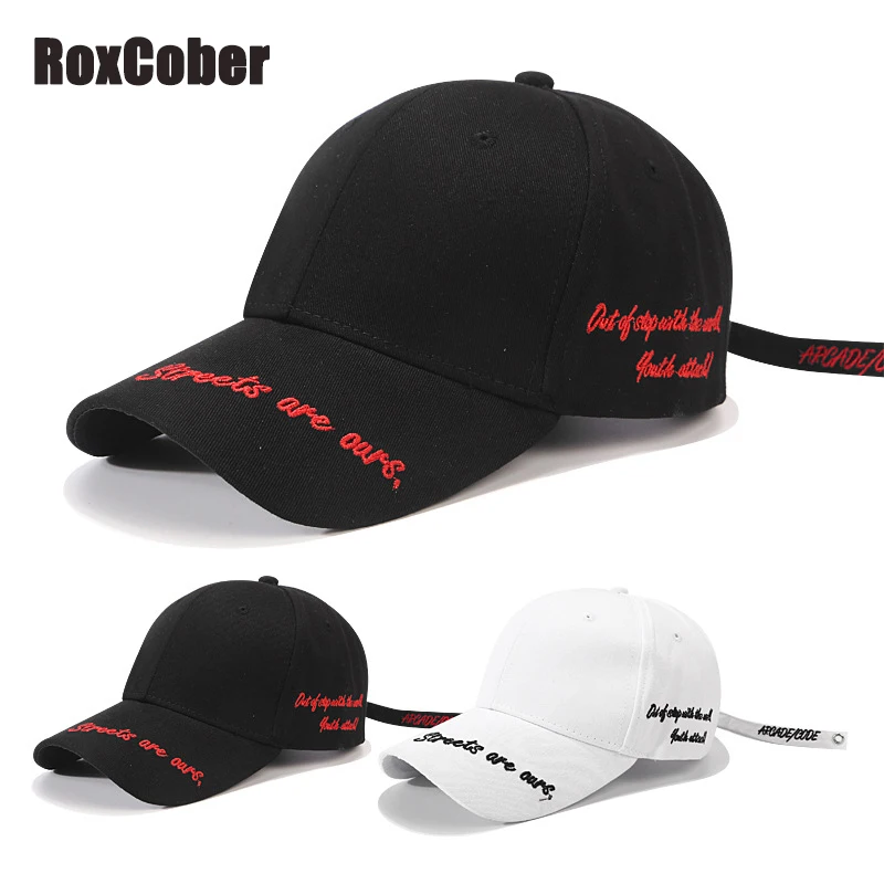 Модные мужские и женские бейсболки RoxCober с вышивкой на длинном ремешке Снэпбэк