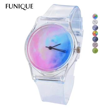 Transparent Clock Silicone Watches Women Sport Casual Quartz Wristwatches Novelty Crystal Ladies Watch Cartoon reloj mujer