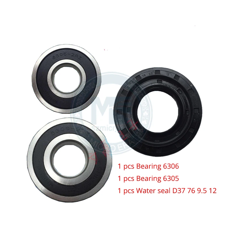 

1 pcs Bearing 6306 6305 and Water seal Oil seal D37 76 9.5 12 for lg washing machine
