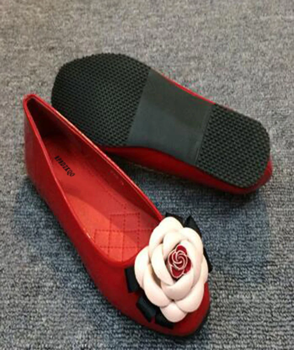 Patente Floral Sapatos Rasos Para Mulheres Com
