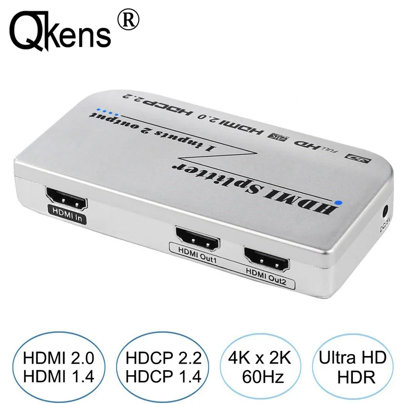 4 K x 2 K HDMI Splitter 1x2 HDCP 2,2 видео разветвитель HDMI 2,0 1 в 2 из Splitter HD 1080 P 4 K адаптер для HD ТВ коробка dvd-плеер PS4