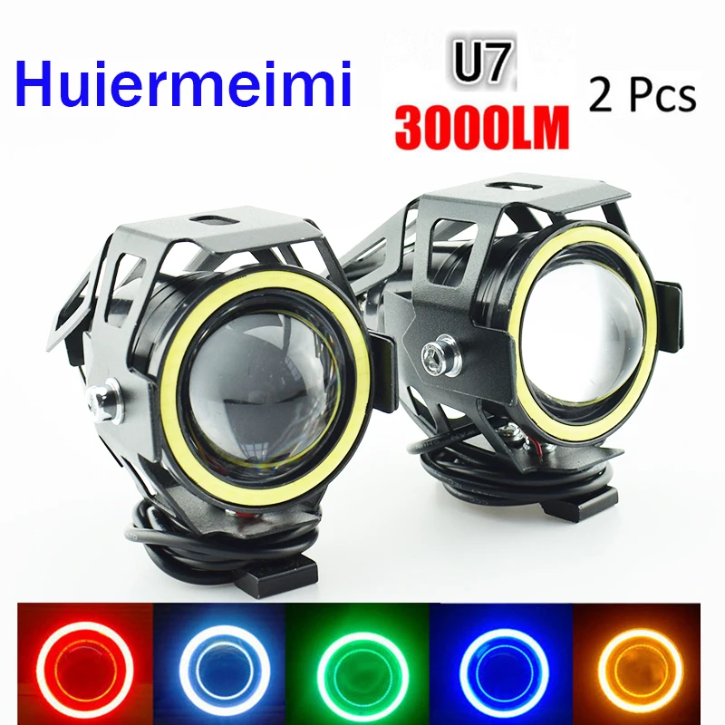 

Motorcycle Headlight 12v 125w motor fog lights auxiliary Driving lamp Super Bright spot Headlamp motorbike spotlights waterproof