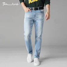 Tanliyinfu männer jeans frühjahr und sommer neue hochwertige marke hosen Dünne elastische hosen baumwolle 98% Leica 2%