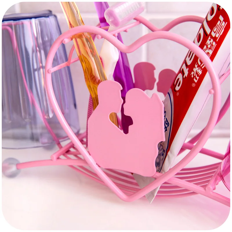 New Fashion Lovers Stainless Steel Toothpaste Toothbrush Holder Plastic Tumbler Creative Bathroom Accessories Set 3Pcs/Set