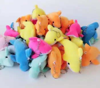 

Hot selling 50 pcs mixed Dolphin plush doll Key Chains DIY Bag Pendant about 10-18 cm gift y10