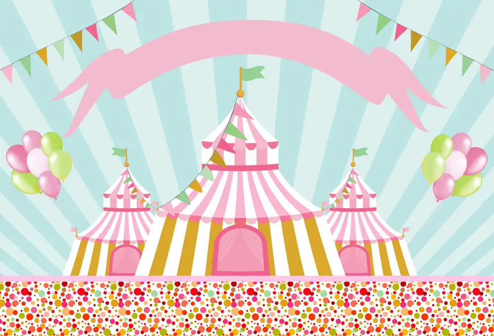 Aosto Photography Backdrops Birthday Photo Backdrop Circus Carnival Tent Baby Shower Party Decor Banner Photo Background W-322