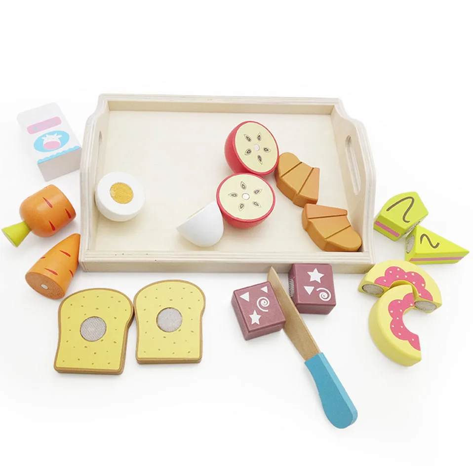 Кукольный домик деревянные кухонные игрушки для девочек ролевые игры миниатюрная резка фрукты овощи сад детские развивающие игрушки для детей