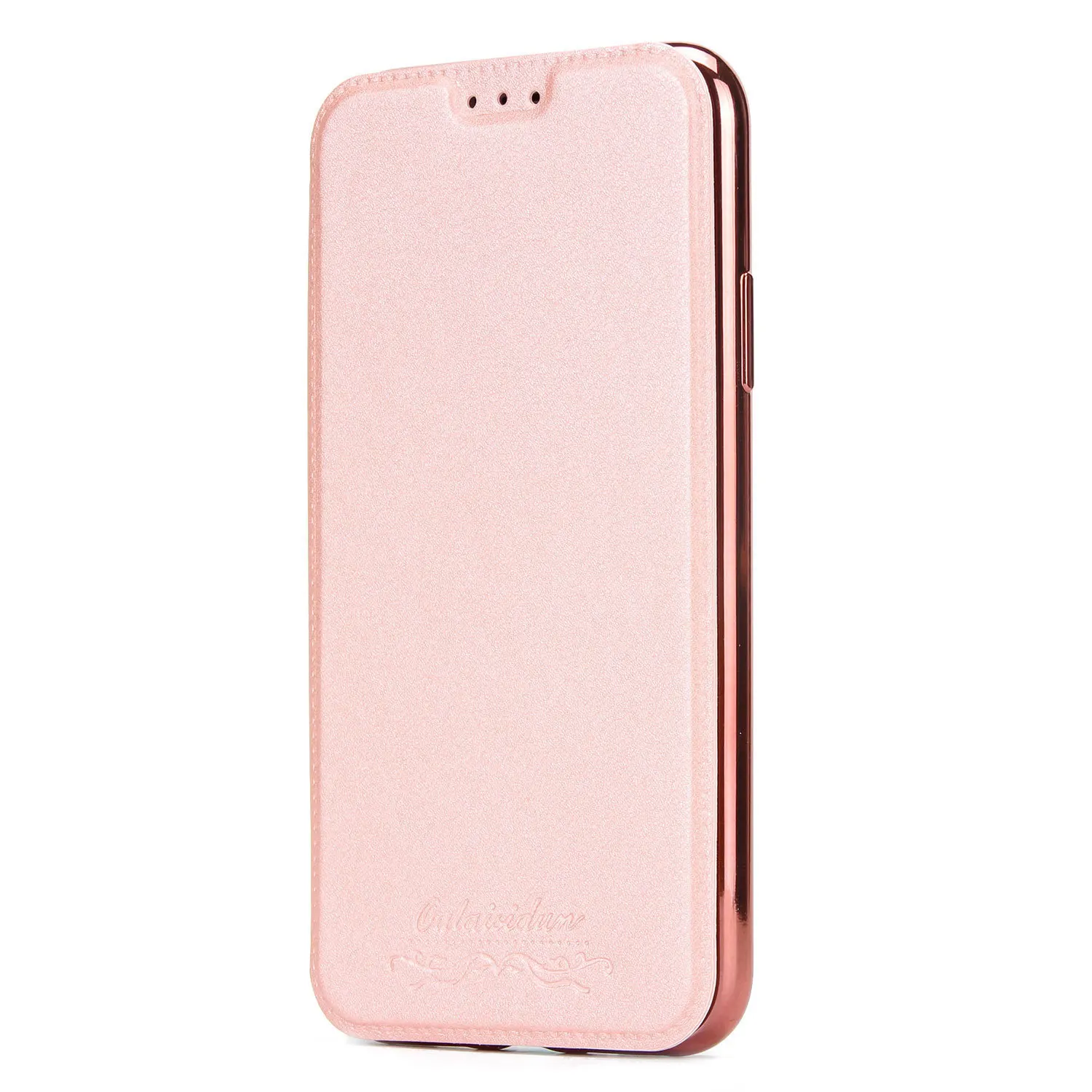Luxury Brand For IPhone 7 Case Plating Edge Flip Case For Iphone X 6 6s 8 Plus XS Max Xr Cover Bussiness Leather Phone Cover